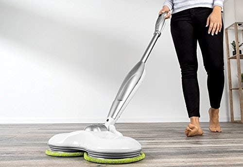 ES230 - Electronic Wireless Mop - 3-in-1 Cordless Spin Floor Cleaner for All Surfaces - Rechargeable Spinning Mop, Polisher and Scrubber for Indoor Use - Reusable Microfiber Double Heads …
