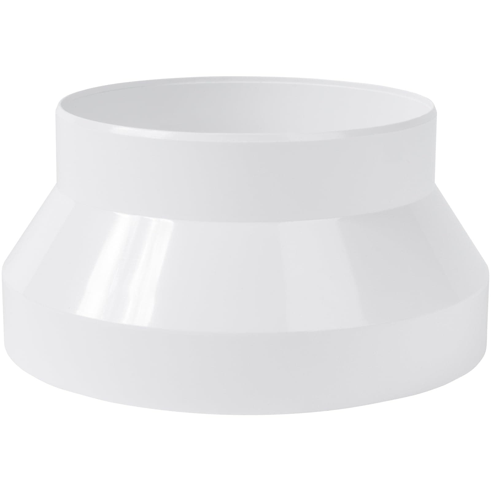 Vent Systems 125 to 100 mm / 5" to 4" Inch - White Plastic Duct Reducer Adapter - Connector Fitting Pipe Increaser Reducer Cone for HVAC Ventilation Systems, ABS Plastic, PVC Pipe