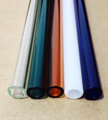 5 Pc of 8" Glass Pyrex Blowing Tubes 12 mm Thick Wall Tubing 5 Color