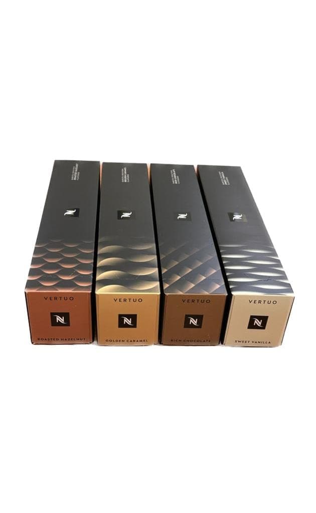 Vertuo Barista Creations Golden Caramel, Sweet Vanilla, Rich Chocolate, Roasted Hazelnut, 40 Capsules