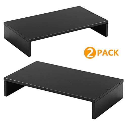 5Rcom Desk Riser Shelf Monitor Stand with Storage,Desktop Stand Organizer for Computer Laptop TV PC Printer Monitor-Black|2 Pack
