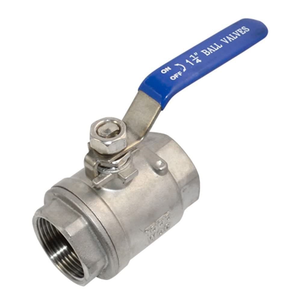 VARMHUS NPT Female 316 Stainless Steel Full Port Ball Valve Vinyl Handle WOG1000 (1-1/4")