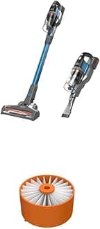 BLACK+DECKER Powerseries Extreme Cordless Stick Vacuum Cleaner, Blue with Replacement Filter (BSV2020G & BSVF1)