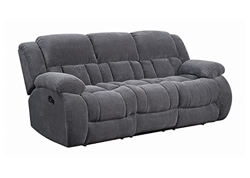 Coaster Furniture Weissman Pillow Padded Motion Sofa Charcoal 601921