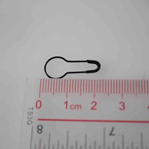300pcs Metal Safety Pins Gourd Calabash Shape Coilless Size 22mm (7/8") (Black)