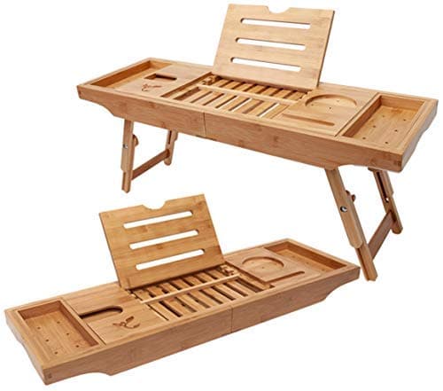 Bamboo Bathtub Tray & Bed Laptop Desk with Foldable Legs