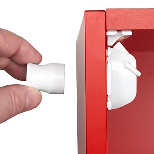 Alpha Magnetic Baby Proof Cabinet Locks - No Tools or Drilling, Easy Peel & Stick (4 Locks + 1 Key + Extra 3M Sticky Pads) - for Baby Child Safety & Baby Proofing Products