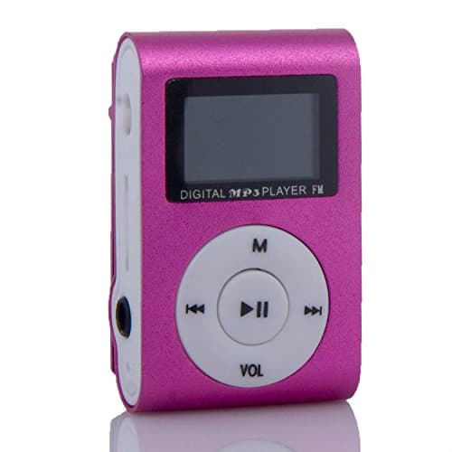 UNIWENT(TM) Mini MP3 Player Clip USB FM Radio LCD Screen Support for 32GB Micro SD EP901A(Red)