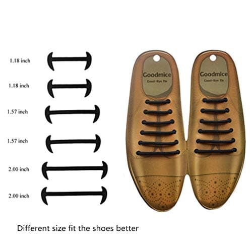 No Tie Shoelaces for Men Leather Shoes Silicone Elastic Waxed Thin Oxford Round Dress Shoes Shoelaces 12 Pcs
