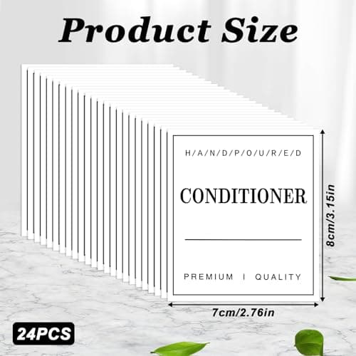 24 Pcs Waterproof Soap Labels Lotion Labels Reusable Kitchen Hand Soap Dispenser Label Stickers Bathroom Labels Stickers for Shampoo and Conditioner Travel Bottles (White)