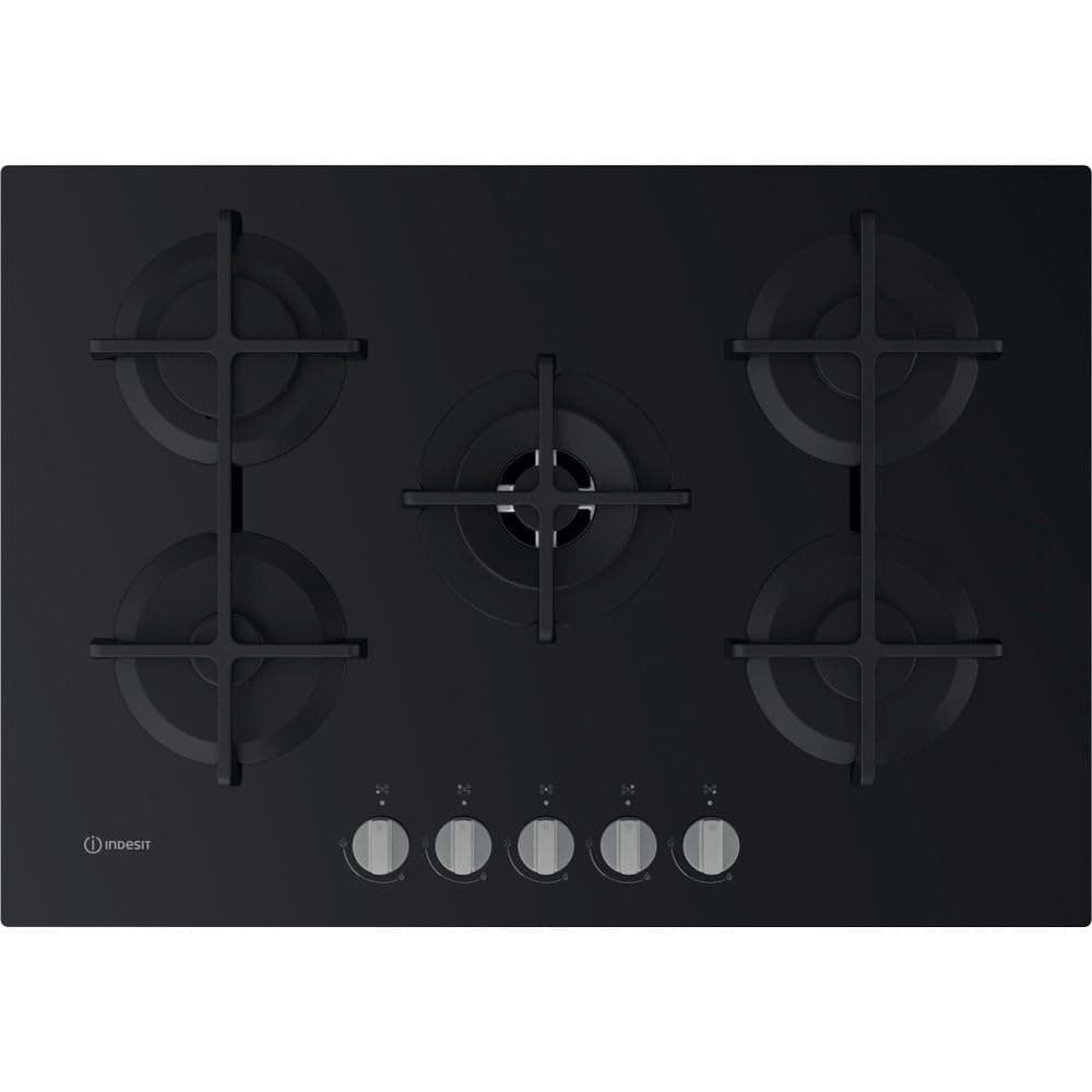Indesit Gas On Glass ING 72T/BK Hob - Black