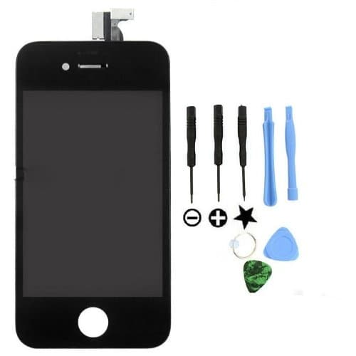 Jm Goods Inc@ OEM Quality Apple Iphone 4s Black LCD & Digitizer Touch Screen Assembly Replacement Part with Tools and Premium Hd Clear Screen Protector