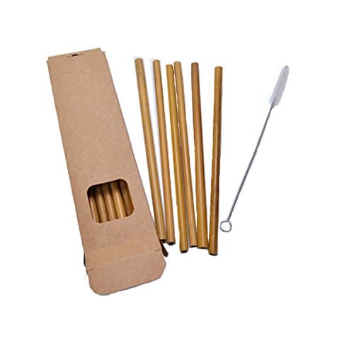 Secreto12 Bamboo Straws and 1 Nylon Cleaning Brush in a Box