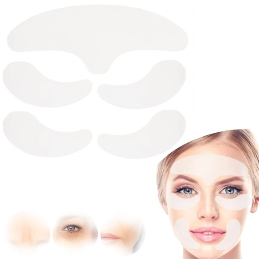 Oia Patches, 5pcs Reusable Washable Anti Wrinkle Silicone Patch Oia Skin Patches Forehead Eye Face Anti Aging Patch Facial Patches for Prevent and Eliminate Wrinkles Fine Lines Skin Lifting