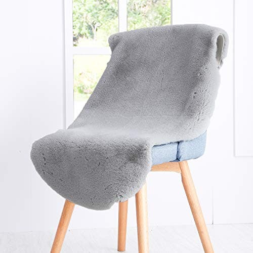 Softlife Fluffy Faux Fur Rug 2' x 3' Soft Area Rugs for Bedroom Girls Room Living Room Bedside Sofa Chair Cover Seat Cushion Pad Home Decor Floor Carpets, Light Grey