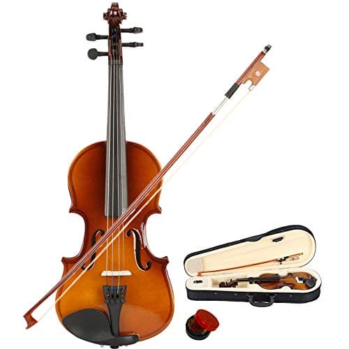 wuddi Acoustic Violin Fiddle Full Size with Bow Case Rosin for Beginner Adult Boys Girls Children (1/8 Brown)