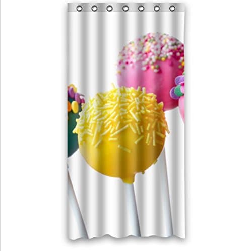 Custom Colorful Chocolate Lollipop Waterproof Bathroom Shower Curtain- Polyester Fabric, 36(w)x72(h)