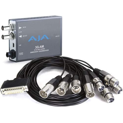 AJA 3G-AM 3G-SDI 8-Channel AES Embedder/Disembedder (XLR) Mini Converter