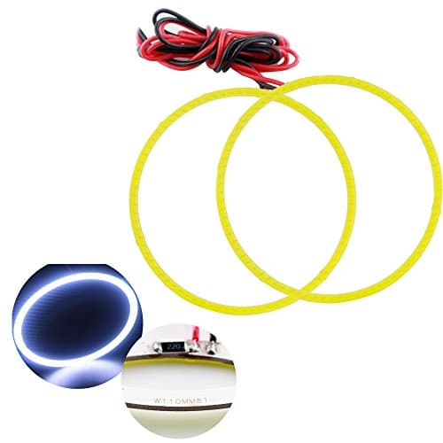 GrandviewTM 2X 110mm COB Angel Eyes Halo Ring Lamp Light Bulb 81SMD LED Fog Light Headlight for BMW Benz 12V-White