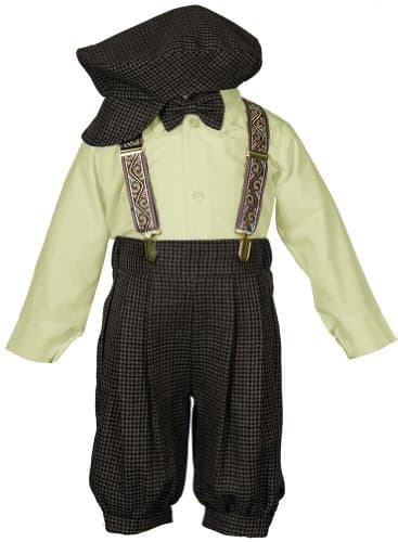 Shannon Kids Boys' Toddler Knicker Set With Suspenders And Hat - Vintage Weave
