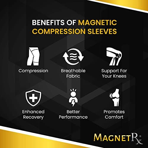 MagnetRX® Magnetic Knee Compression Sleeve - (2-Pack) Knee Support with Magnets for Knee Comfort & Recovery - Magnet Knee Brace Support (X-Large)