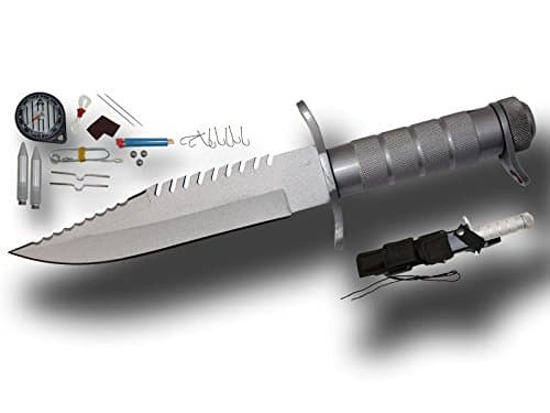 Ramster Silver Combat Survival Kit Knife Compass Hunting Fish Emergency Safety