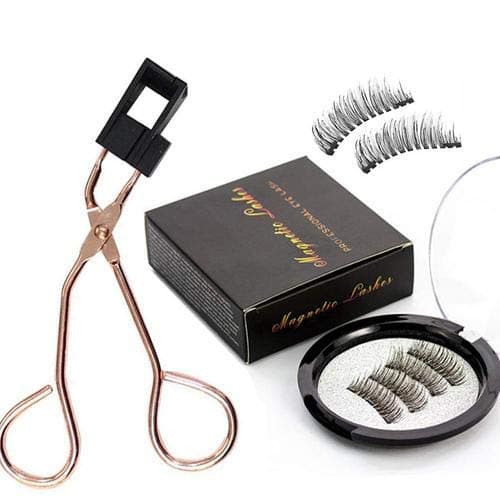 Magnetic Eyelashes, No Glue False Magnetic Eyelashes with Lashes Clip,3D Magnetic Eyelashes Reusable Natural Looking, Easy to Wear (1 Pair/4 Pieces)