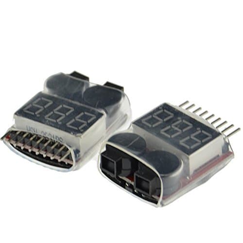 SD Racing Parts 2PCS 1-8S Low Voltage Buzzer Alarm 2 in 1 RC Lipo Voltage Indicator Checker Tester LED Indicator RC Helicopter Quadcopter