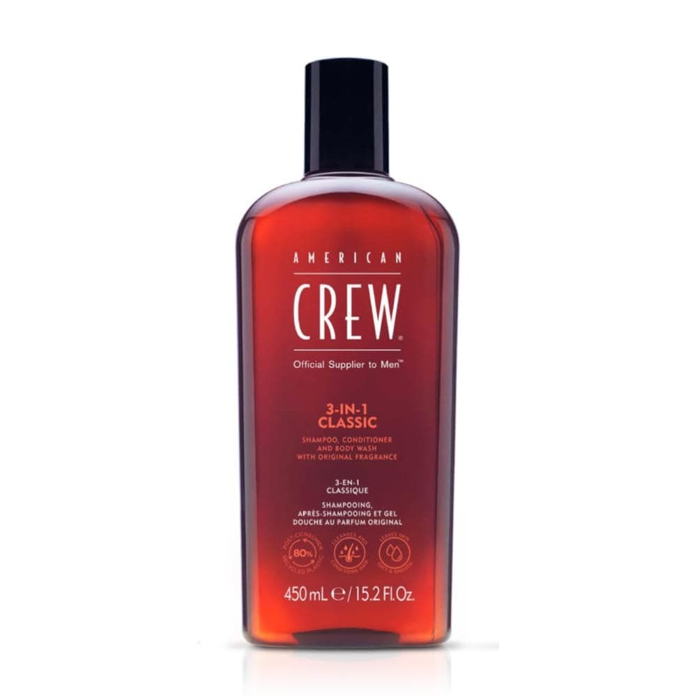 American Crew 3-in-1: The Ultimate Grooming Solution, Shampoo, Conditioner and Bodywash For Men 450ml