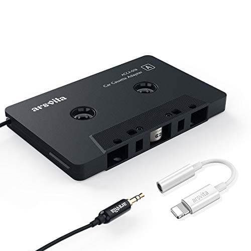 Arsvita Car Audio aux Cassette Adapter and a Smartphone to 3.5 mm Headphone Jack Adapter - Black