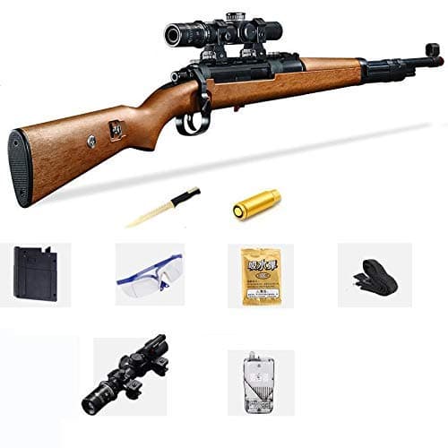 DA enterprise Original PubG Theme Gun Toys Set with Assault Rifle Kar98k Model, 8X Design Scope, Toy Knife, Water and Soft Foam Bullets and Combat Cards Target Shooting Role Play Game for Kids