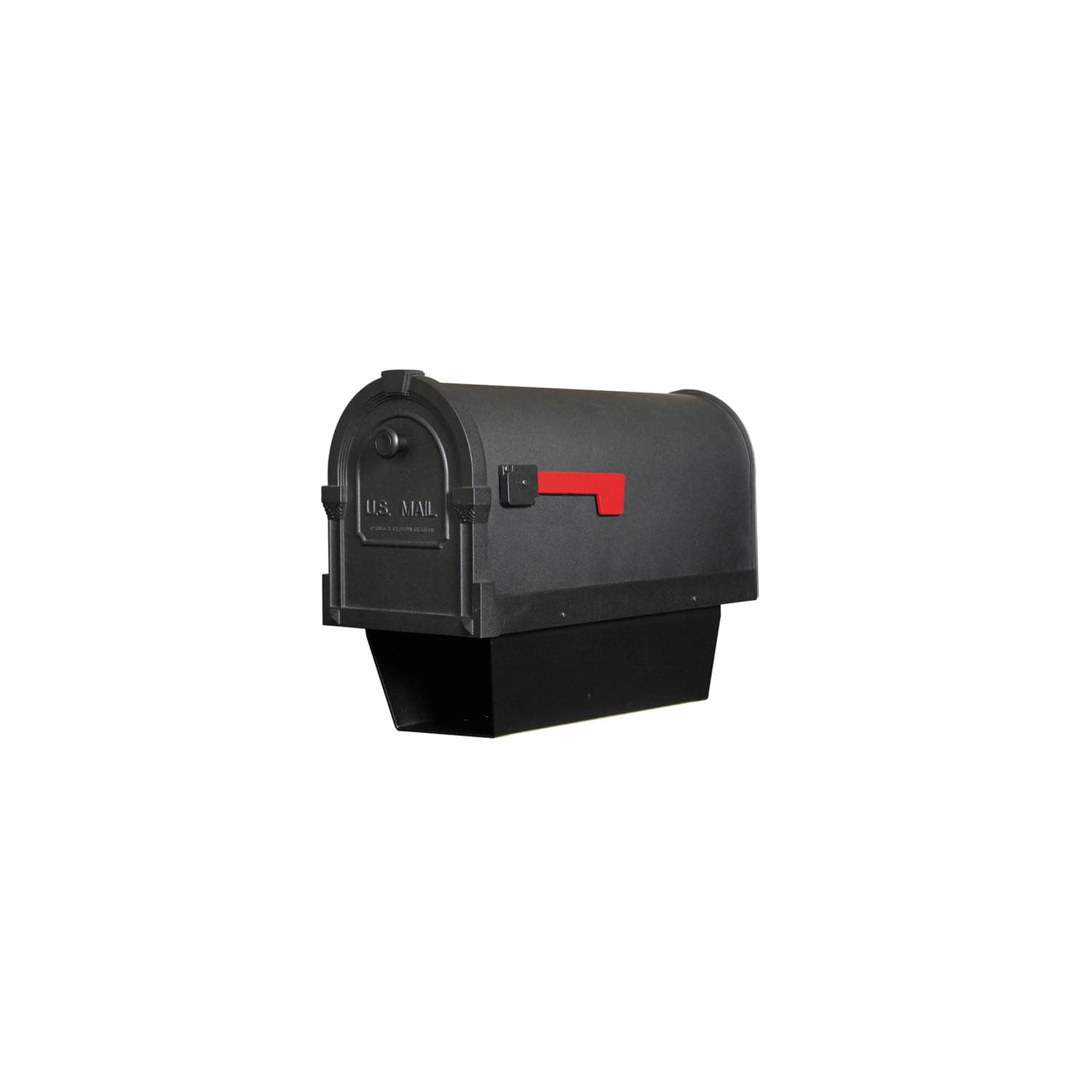 Special Lite Savannah Curbside Mailbox with Paper Tube - Black Aluminum Mailbox for Post Mount - SCS-2014-BLK
