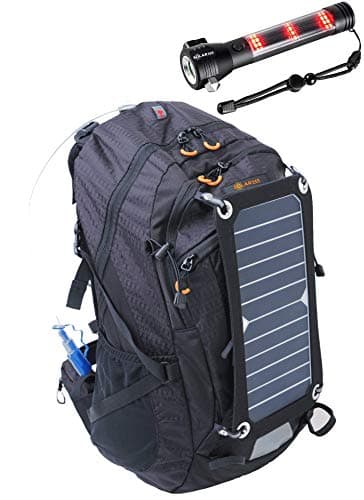 SolarSak Light Survival Bundle - Water Filtering Solar Hydration Backpack with Solar Survival Flashlight - 7W Sun Piece Panel