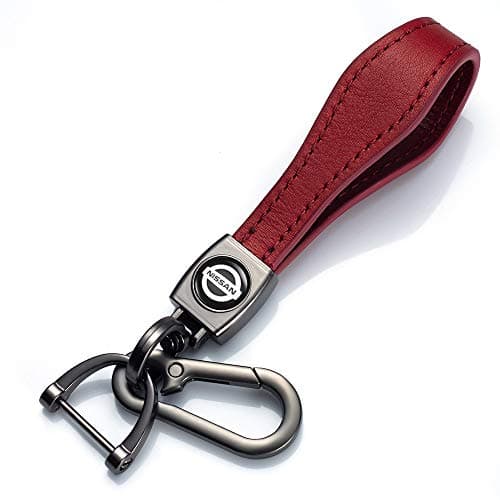 JIYUE Genuine Leather Car Logo Keychain Suit for Nissan Key Chain Keyring Family Present for Man and Woman Elegant