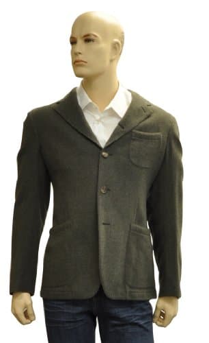 Cantarelli Grey Virgin Wool Jacket Coat, 50, Grey