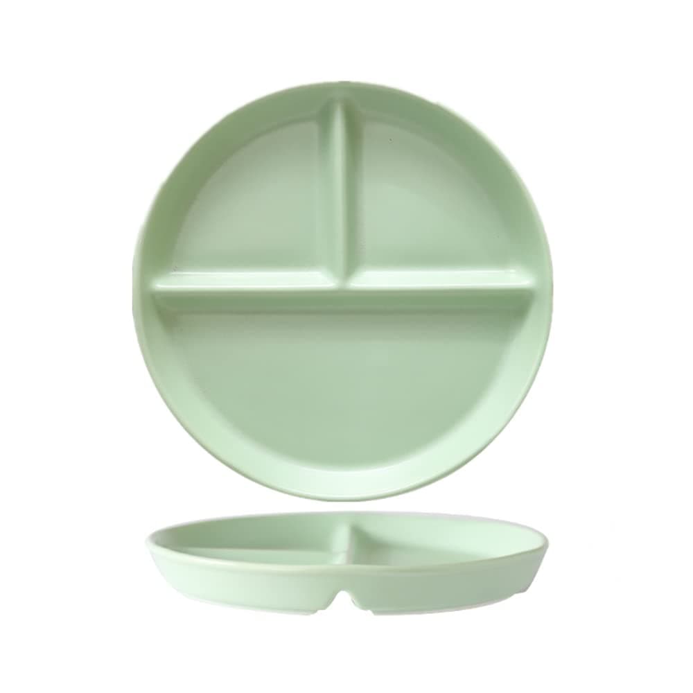 Porcelain Diet Dinner 3 Compartment Plate, Portion Control Plates, Divided Dinner Plates for Adults
