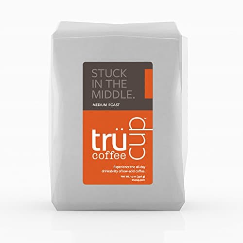 trücup Low Acid Coffee- Stuck in the Middle Medium Roast- French Press-Coarse Ground, 5 lb- Smooth, Mellow Coffee - Can Be Gentle on the Stomach