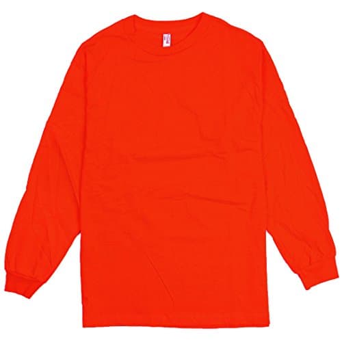 Plain Blank Men's Long Sleeve T-Shirt Style 1304 Crew Tee