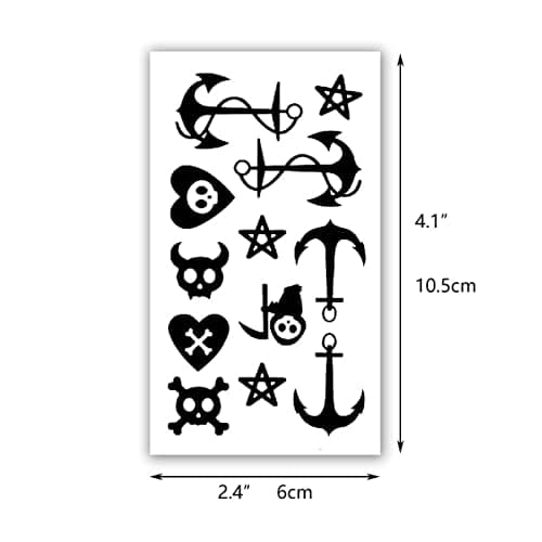 Glaryyears Fake Tiny Temporary Tattoo, 20 Pack Black Sketch Ink Line Small Tattoos Stickers, Various Styles for Fun Party Supplies Vacation on Body Face Hand Wrist