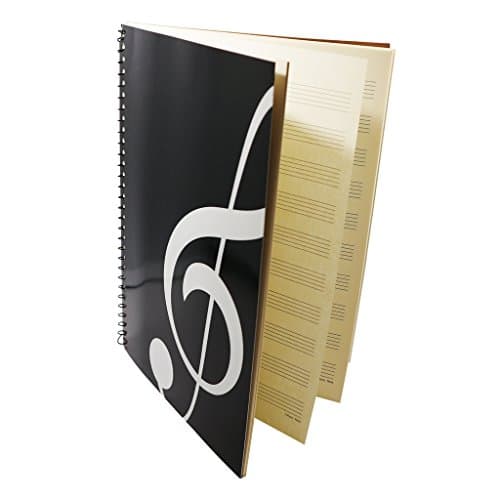 MOREYES Blank Sheet Music Composition Manuscript Staff Notebook with 50 Pages 26x19cm (black)