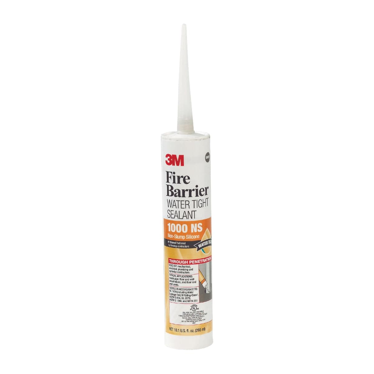 Fire Barrier Water Tight Sealant 1000 NS, Gray Color, Non-Slump, Ready-To-Use, Single Component, Neutral Cure, 10.1 fl oz Cartridge