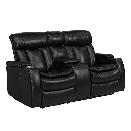 Stylistics Midnight Loveseat, 72" x 39" x 42", Black