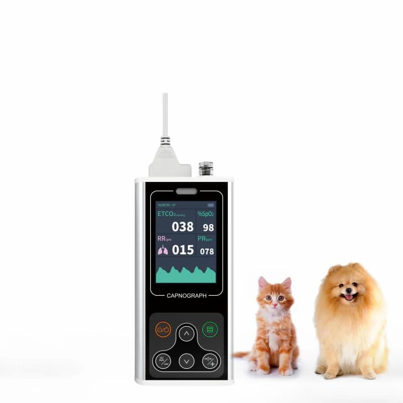 Veterinary Use Sidestream Capnograph Vet EtCO2 Monitor PR CO2 Patient Monitor Dog Cats Animals