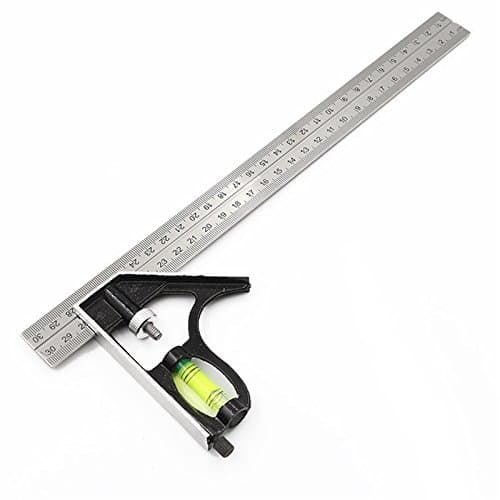 300mm (12") Adjustable Engineers Combination Try Square Set Right Angle Ruler