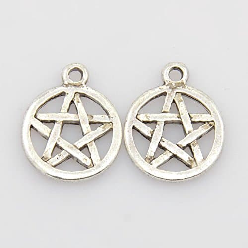 Pentagram Pentacle Pagan Harry Potter Charms 3D 20mm Charms 10 x Tibetan Silver