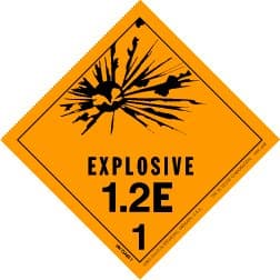 Explosive 1.2E Label, 4" X 4", hml-448, 500 Per Roll
