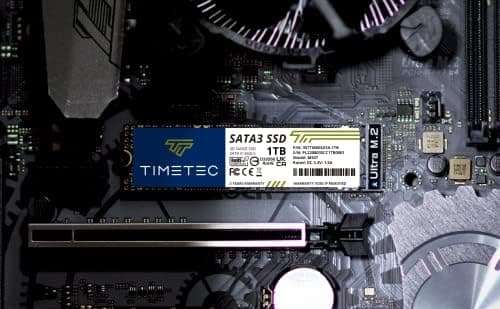 Timetec 1TB SSD 3D NAND QLC SATA III 6Gb/s M.2 2280 NGFF Read Speed Up to 550MB/s SLC Cache Performance Boost Internal Solid State Drive for PC Computer Laptop and Desktop (1TB)