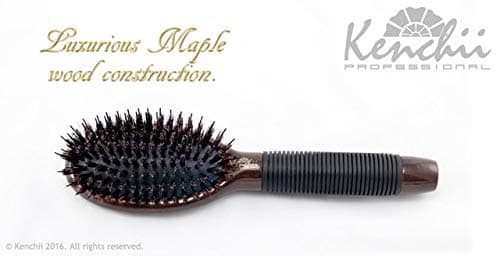 KenchiiBoar and Nylon Bristle Dog/Cat Grooming Brush with One-Piece Maple Body-Choose Size Large, Small (Small)