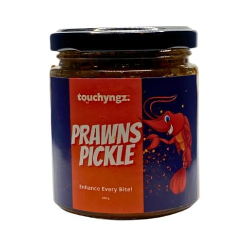 Touchyngz Prawns Pickle, 200g - Non-Veg, Ready to Eat, Spicy-Seafood Flavor, No Artificial Preservatives, Perfect for Rice