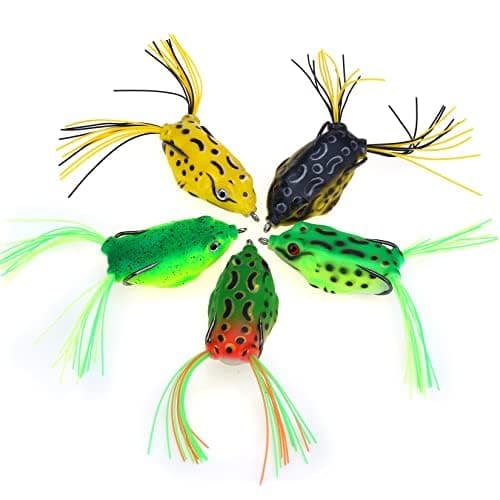 MOBOREST Topwater Frog Lure Bass Trout Fishing Lures Kit Set Realistic Prop F...